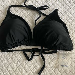Ashley Graham Women Black bikini triangle Top, Size 10